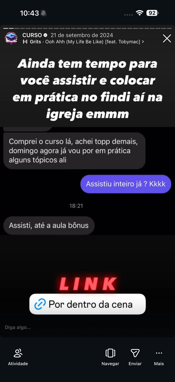 Relato de aluno